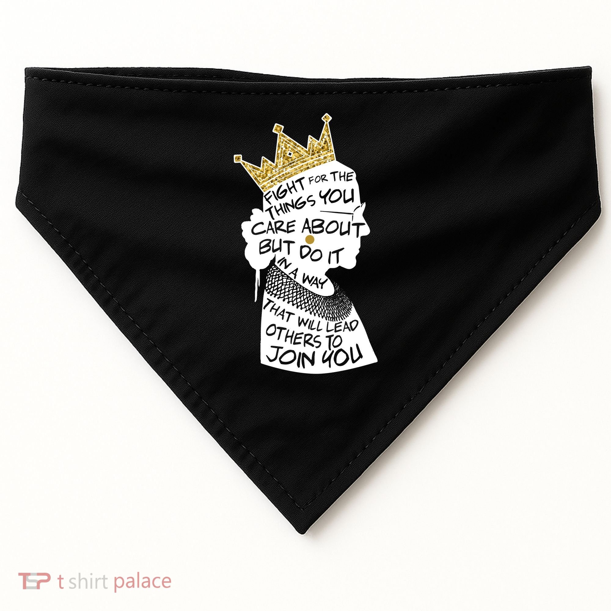 RGB Queen Crown Quote Tribute Ruth Bader Ginsburg USA-Made Doggie Bandana