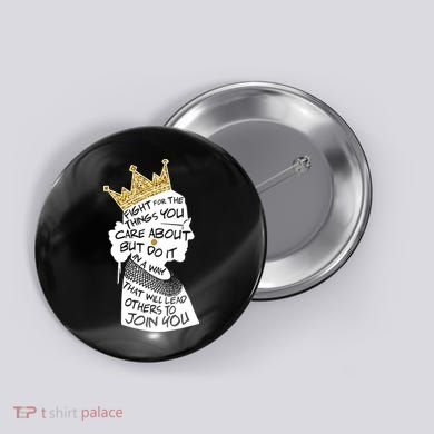 RGB Queen Crown Quote Tribute Ruth Bader Ginsburg Button