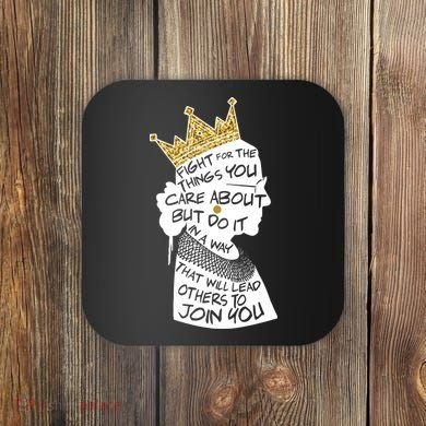 RGB Queen Crown Quote Tribute Ruth Bader Ginsburg Coaster
