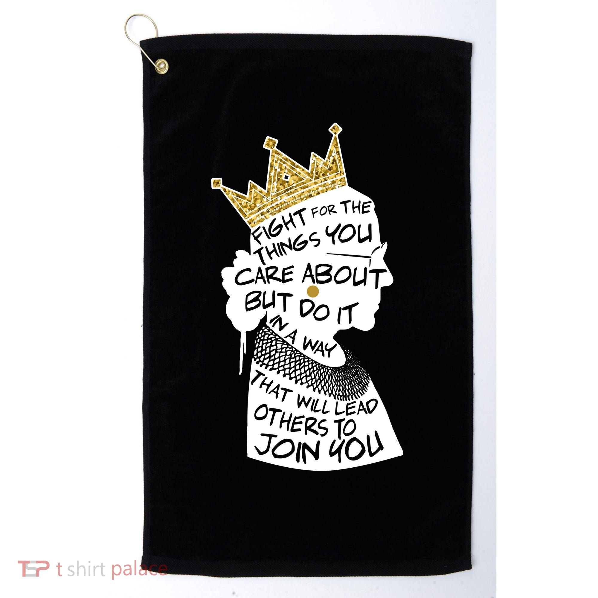RGB Queen Crown Quote Tribute Ruth Bader Ginsburg Golf Towel