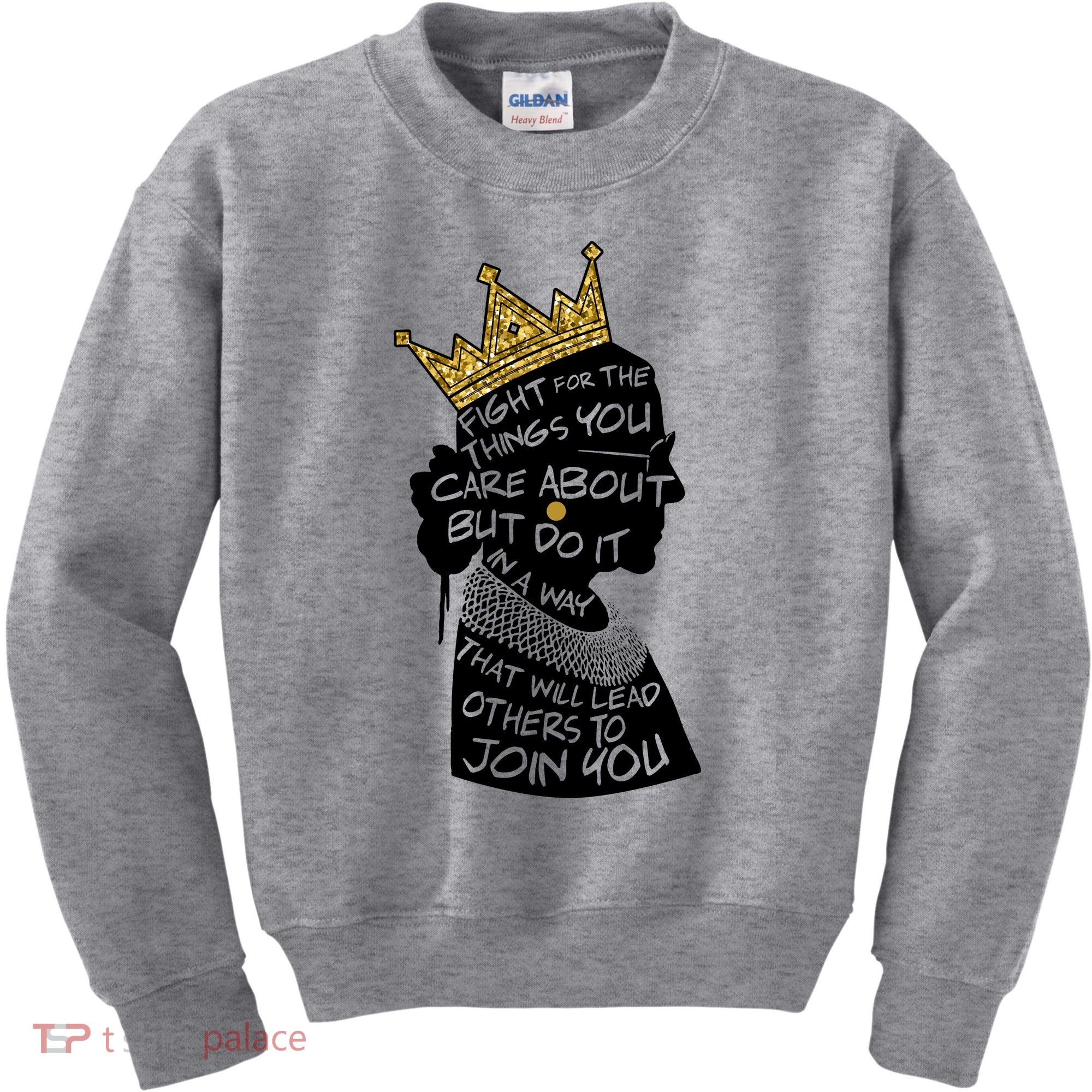 RGB Queen Crown Quote Tribute Ruth Bader Ginsburg Kids Sweatshirt