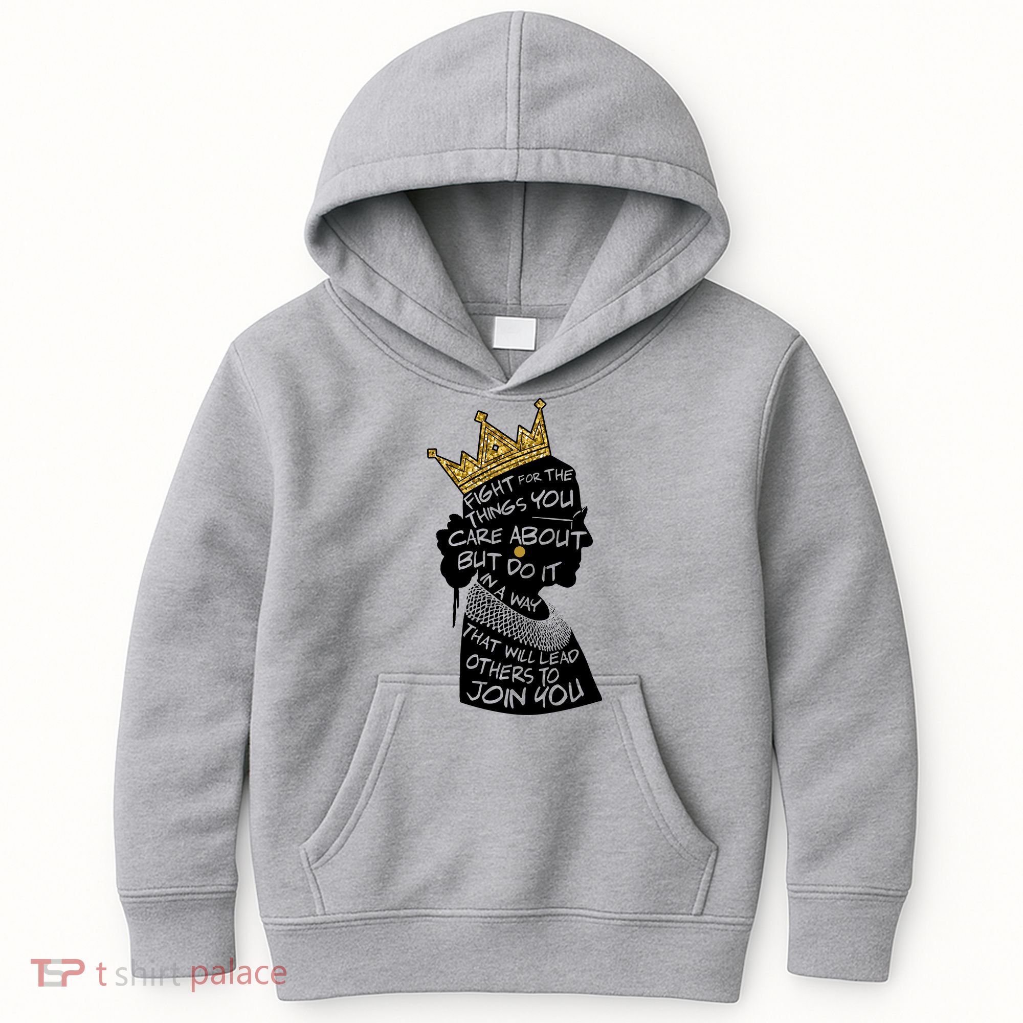 RGB Queen Crown Quote Tribute Ruth Bader Ginsburg Kids Hoodie
