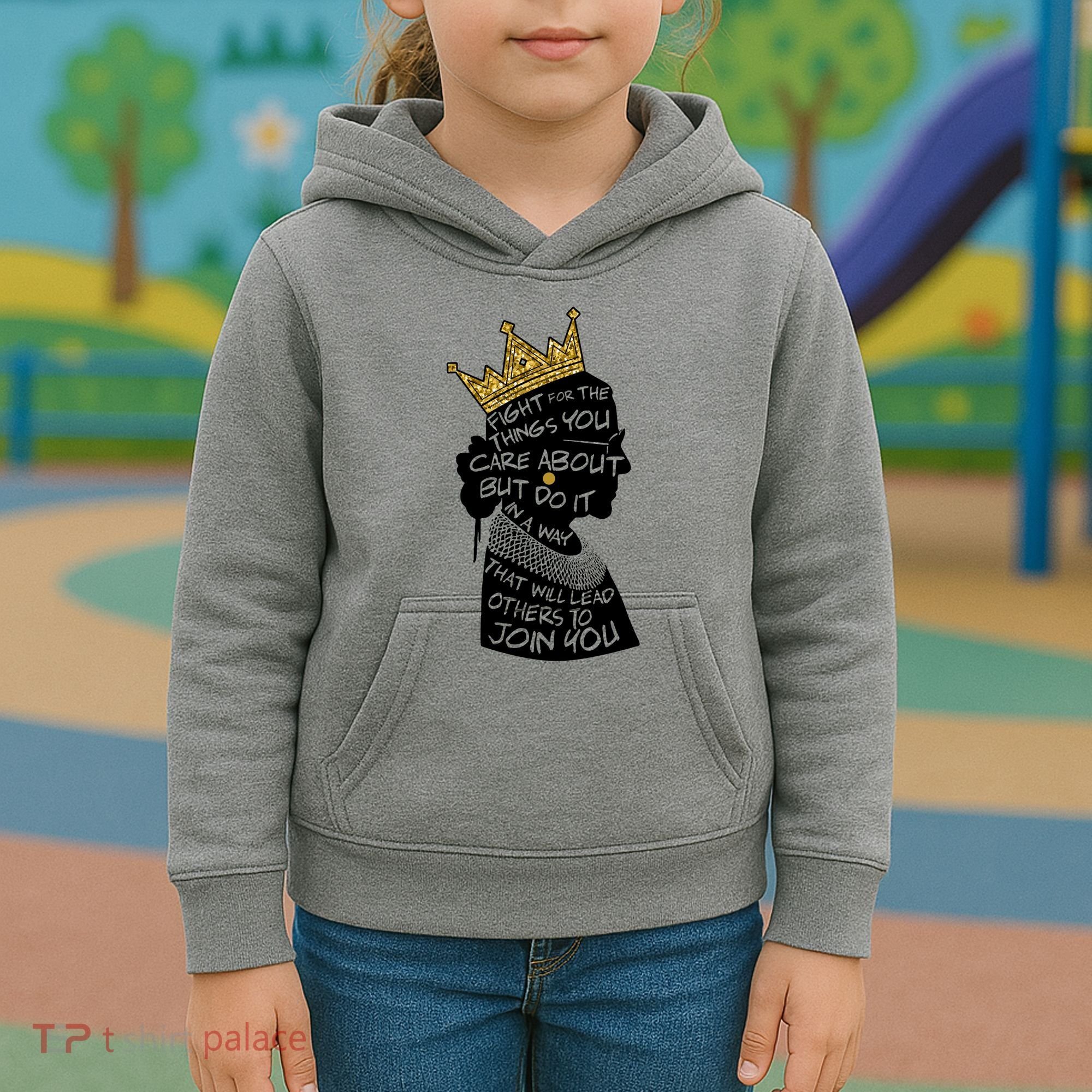RGB Queen Crown Quote Tribute Ruth Bader Ginsburg Kids Hoodie