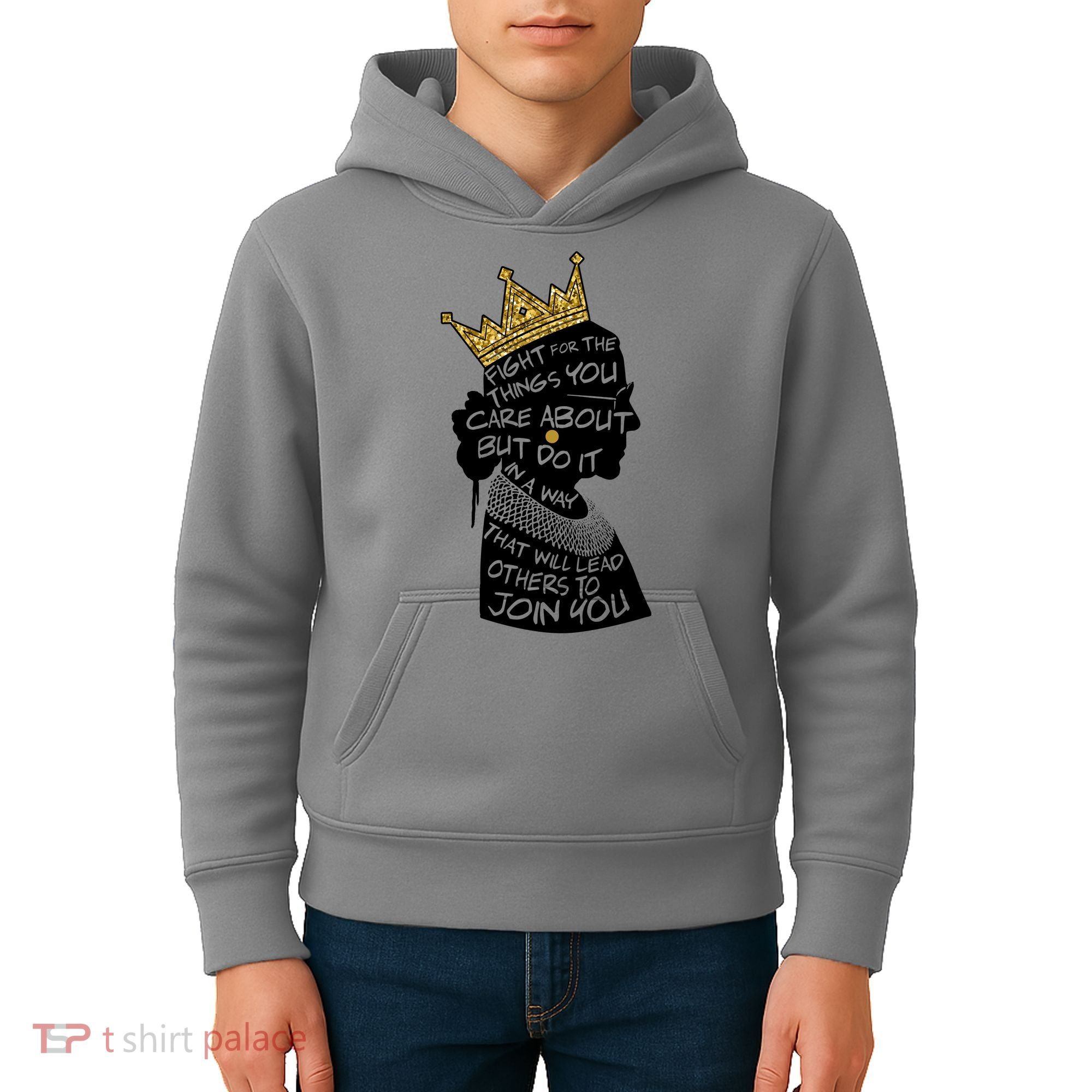 RGB Queen Crown Quote Tribute Ruth Bader Ginsburg Kids Hoodie