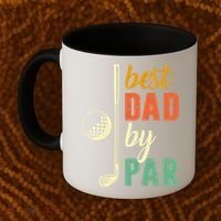 Retro Golf Best Dad By Par Gift For Father's Day Coffee Mug thumb 2