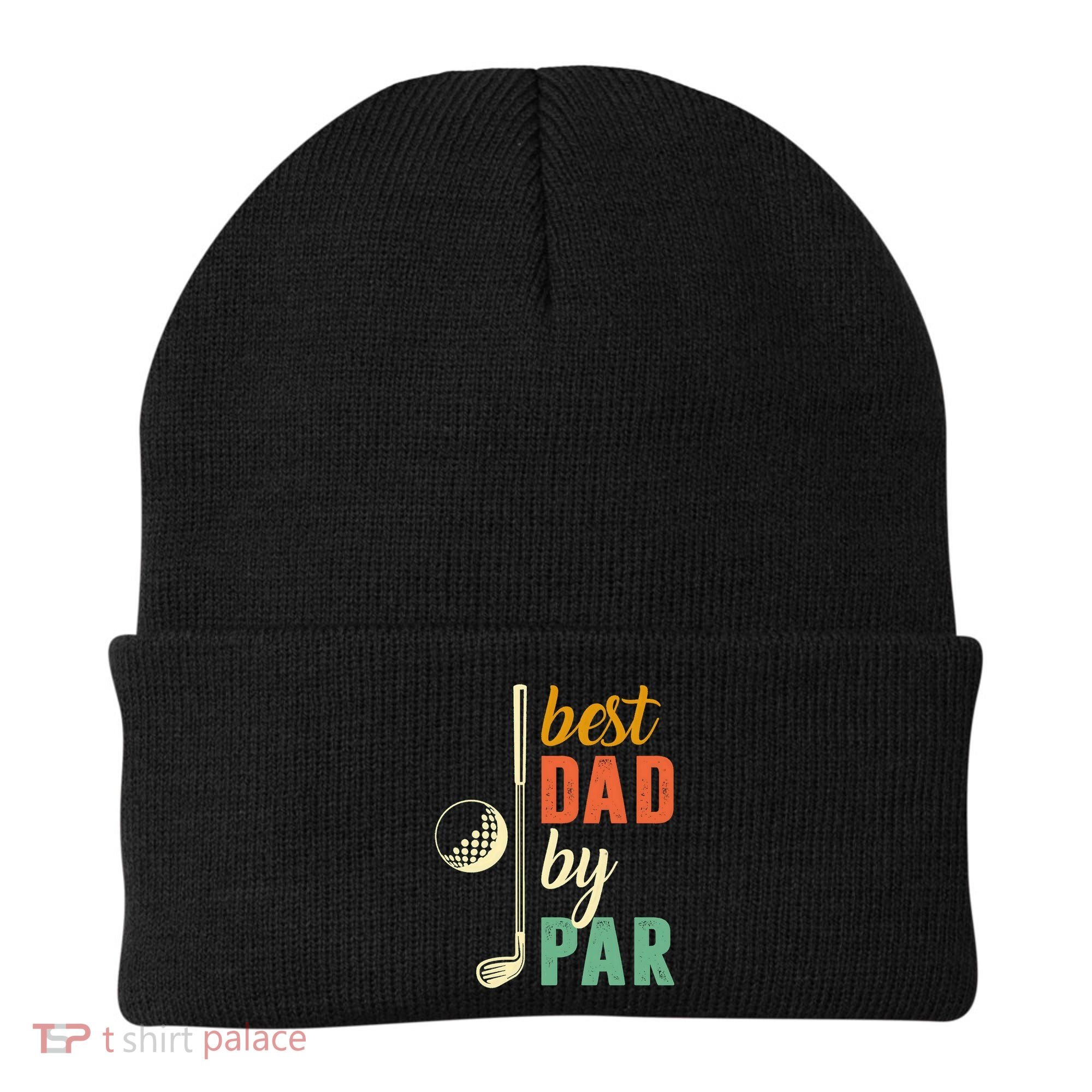 Retro Golf Best Dad By Par Gift For Father's Day Beanie