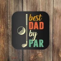 Retro Golf Best Dad By Par Gift For Father's Day Coaster thumb 0