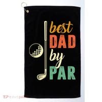 Retro Golf Best Dad By Par Gift For Father's Day Golf Towel thumb 0