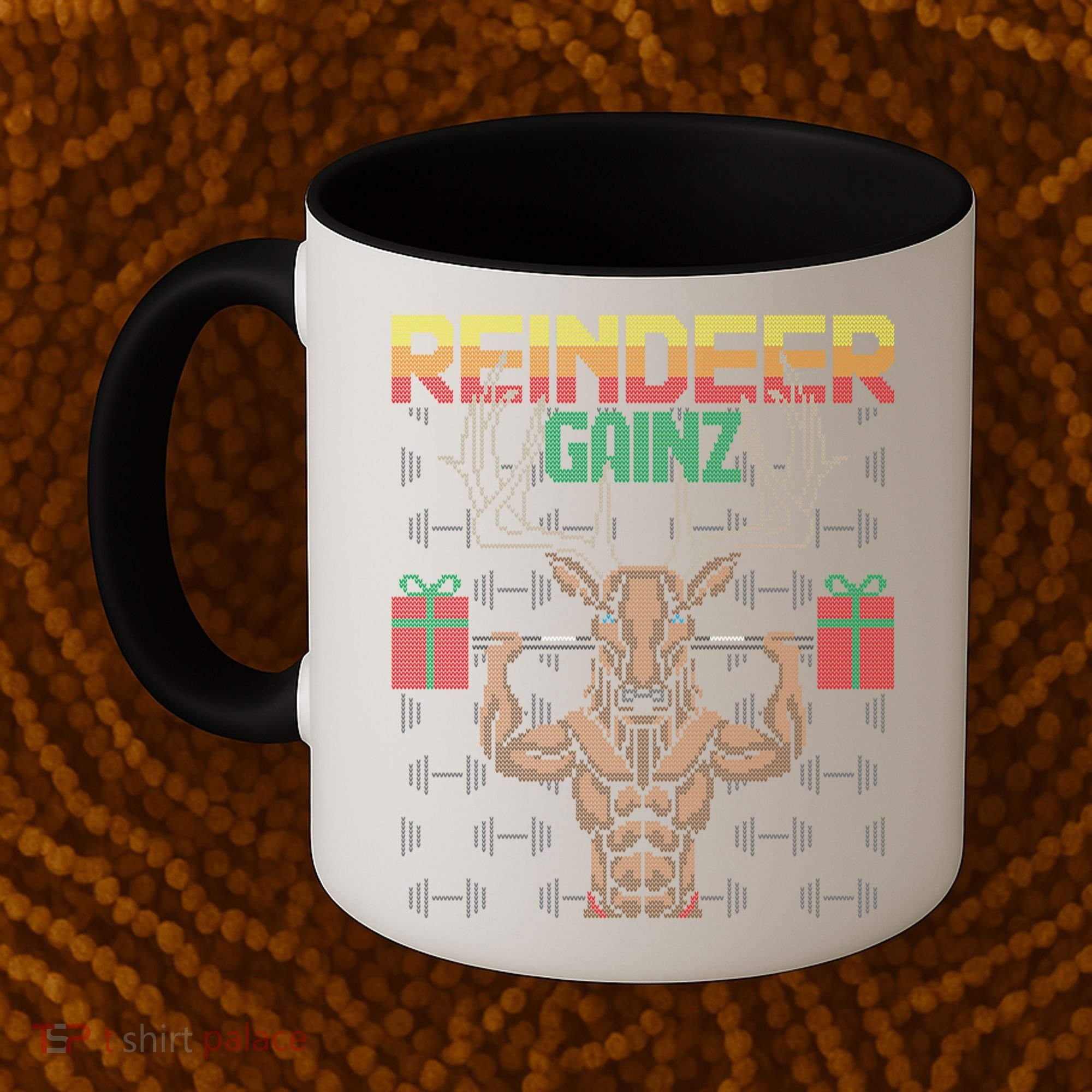 Reindeer Gainz Brodolf Ugly Christmas Sweater Gym Workout Great Gift Coffee Mug