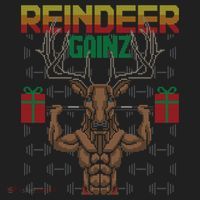 Reindeer Gainz Brodolf Ugly Christmas Sweater Gym Workout Great Gift Hat thumb 2