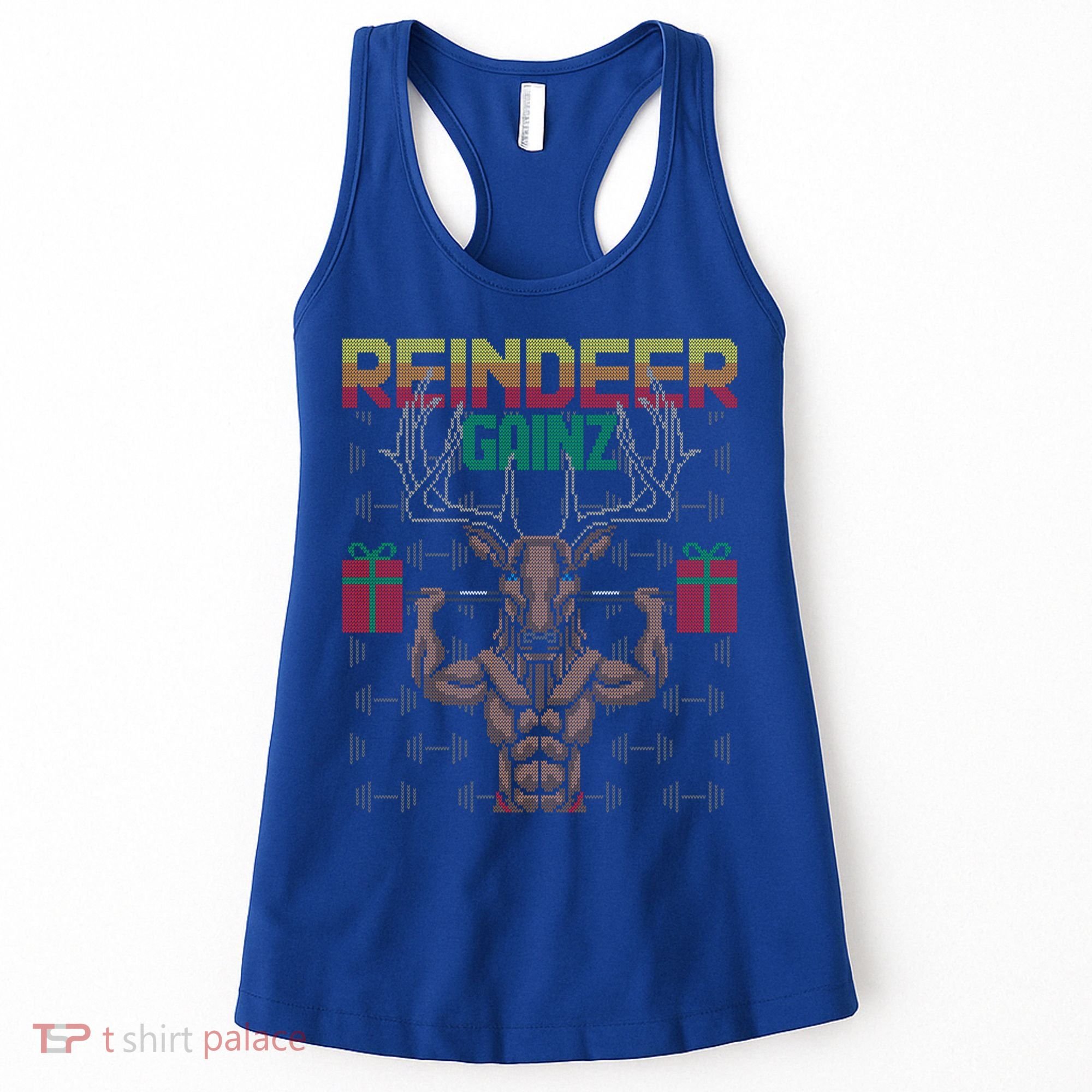 Reindeer Gainz Brodolf Ugly Christmas Sweater Gym Workout Great Gift Women's Tank Top