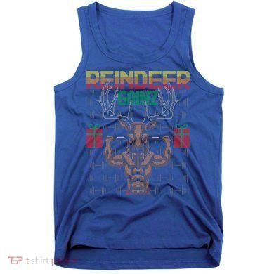 Reindeer Gainz Brodolf Ugly Christmas Sweater Gym Workout Great Gift Tank Top