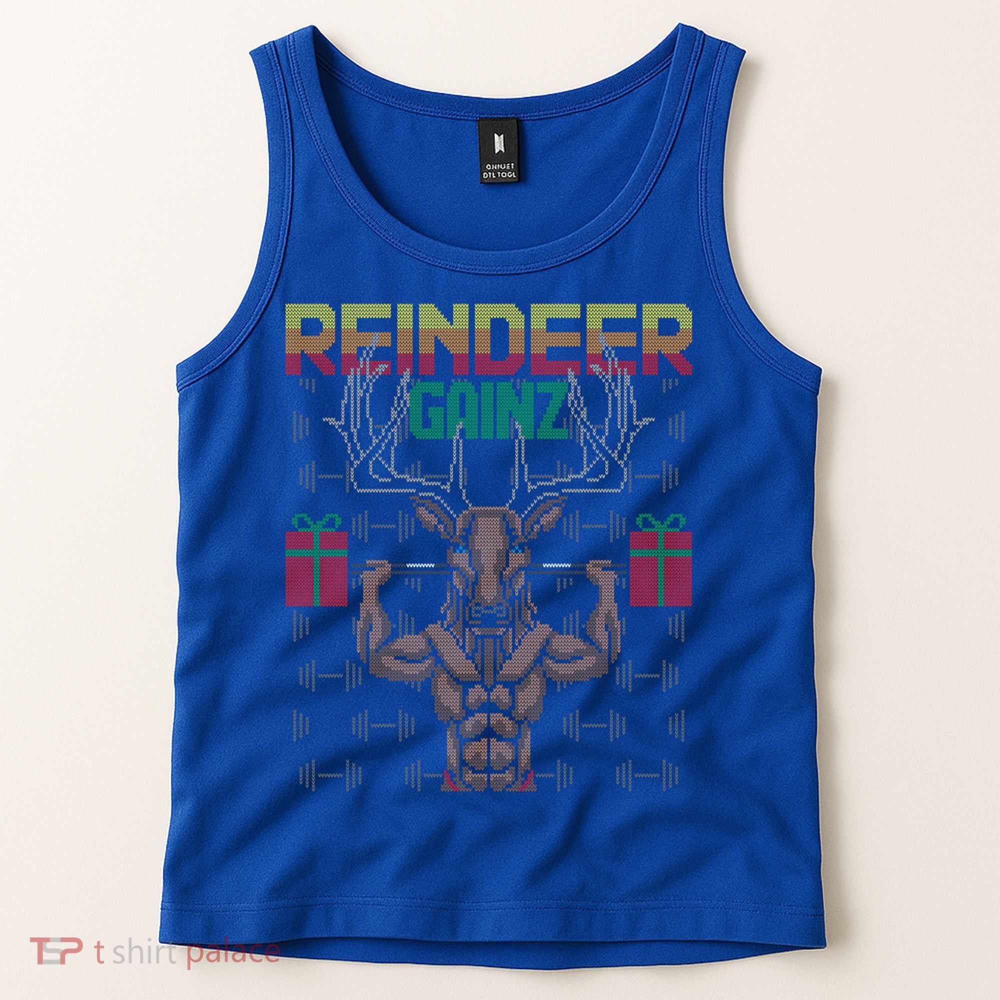 Reindeer Gainz Brodolf Ugly Christmas Sweater Gym Workout Great Gift Tank Top