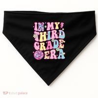 Retro Groovy Back To School In My Third Grade Era USA-Made Doggie Bandana thumb 0