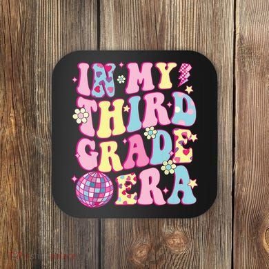 Retro Groovy Back To School In My Third Grade Era Coaster