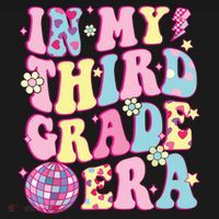 Retro Groovy Back To School In My Third Grade Era Ornament thumb 1