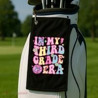 Retro Groovy Back To School In My Third Grade Era Golf Towel thumb 2