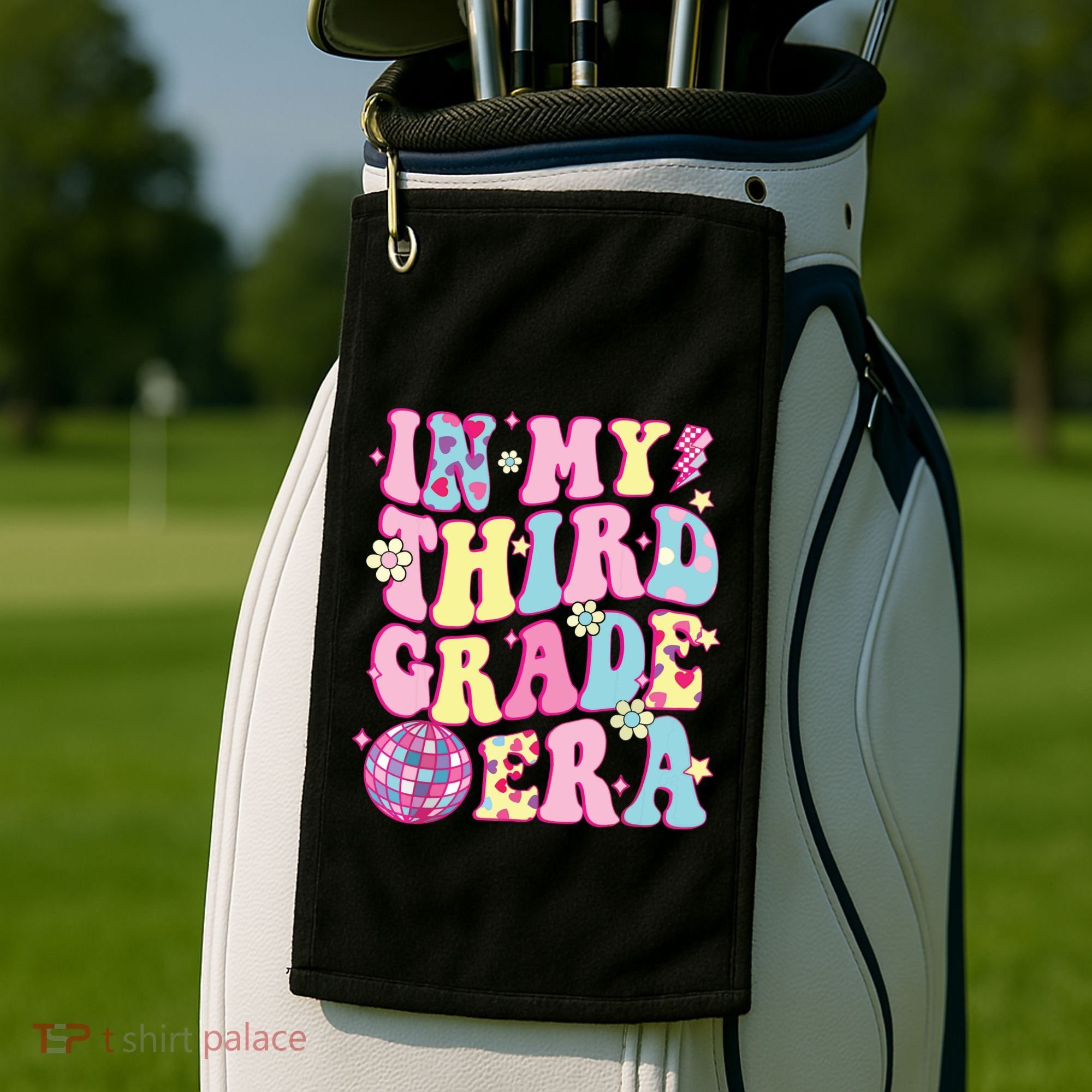 Retro Groovy Back To School In My Third Grade Era Golf Towel