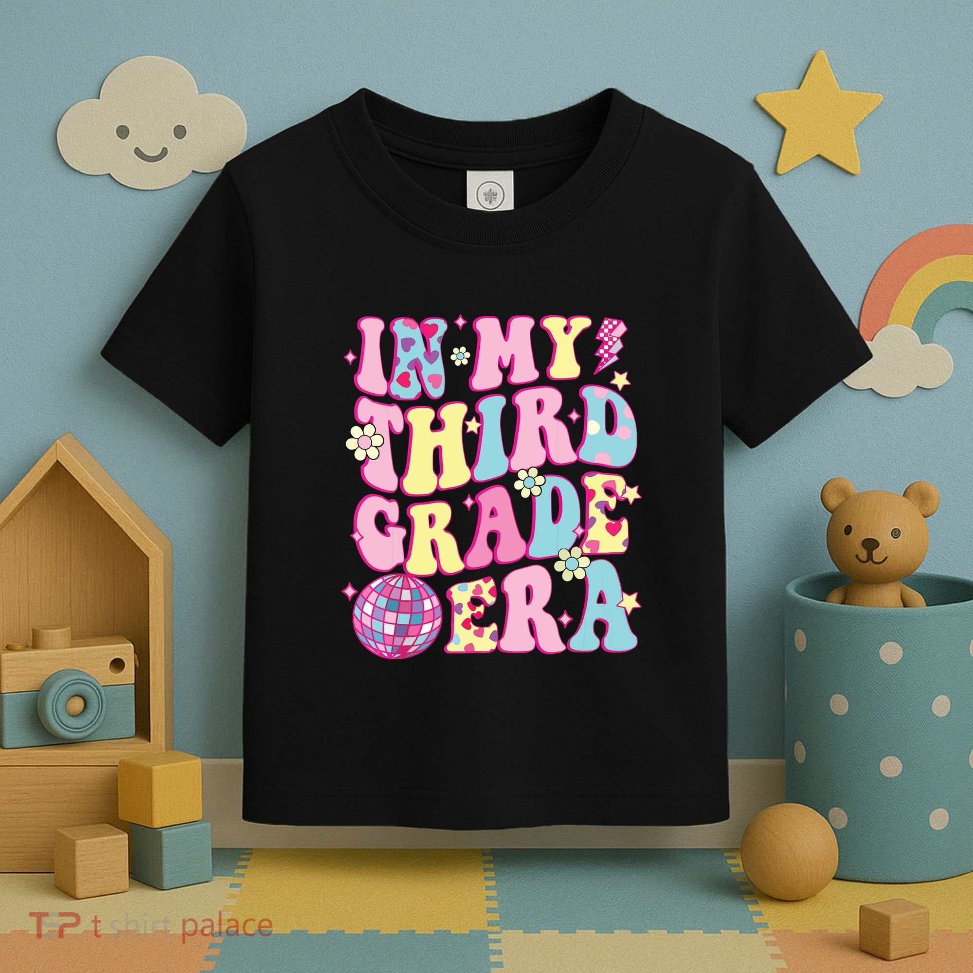 Retro Groovy Back To School In My Third Grade Era Toddler T-Shirt
