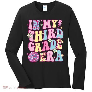Retro Groovy Back To School In My Third Grade Era Women's Long Sleeve Shirt