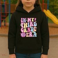 Retro Groovy Back To School In My Third Grade Era Kids Hoodie thumb 3