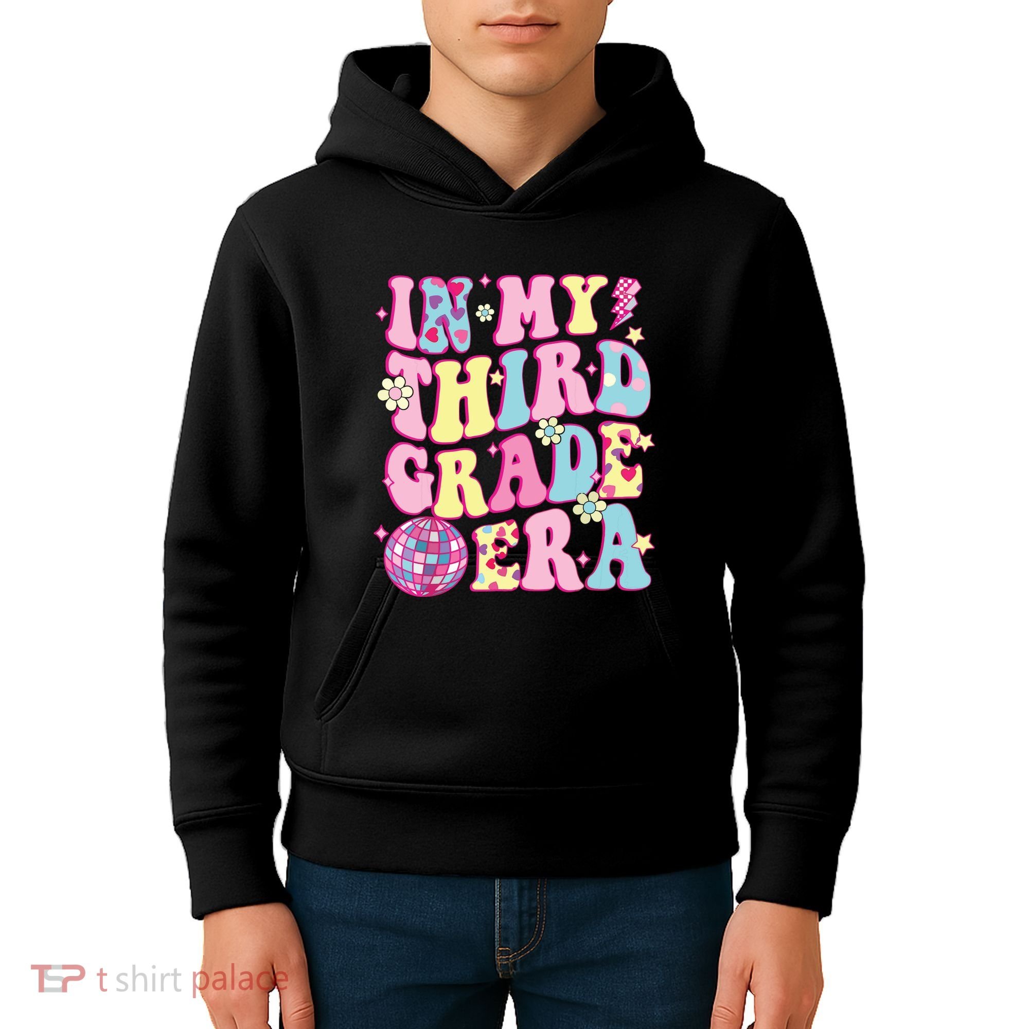 Retro Groovy Back To School In My Third Grade Era Kids Hoodie