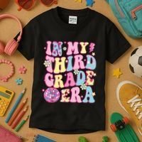 Retro Groovy Back To School In My Third Grade Era Kids T-Shirt thumb 3