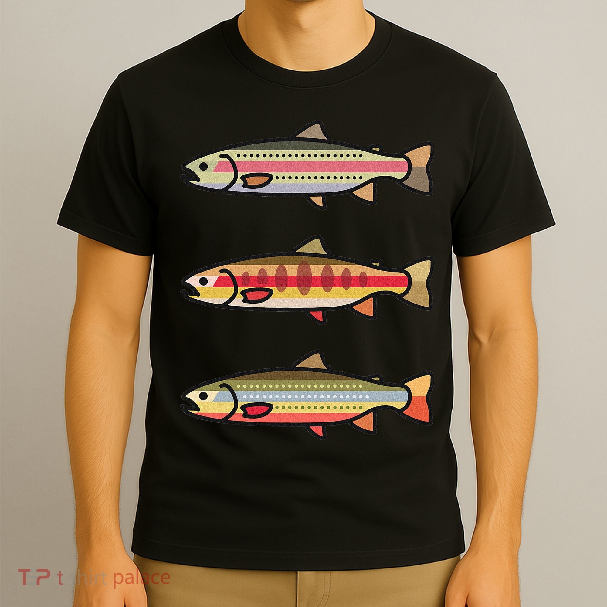Rainbow Golden Brook Trout Fishing Anglers T-Shirt