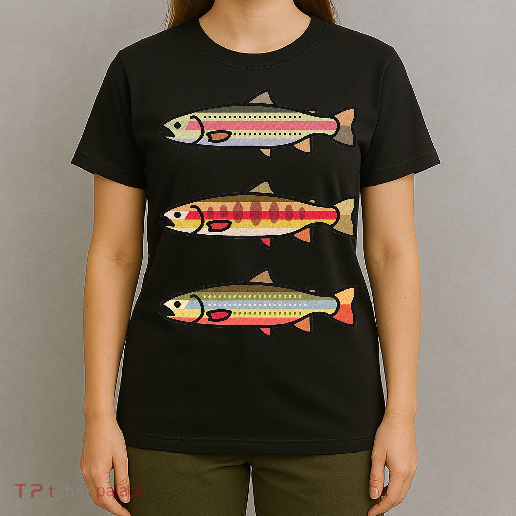 Rainbow Golden Brook Trout Fishing Anglers T-Shirt