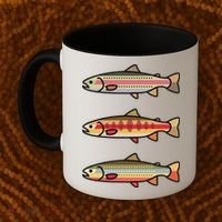 Rainbow Golden Brook Trout Fishing Anglers Coffee Mug thumb 2