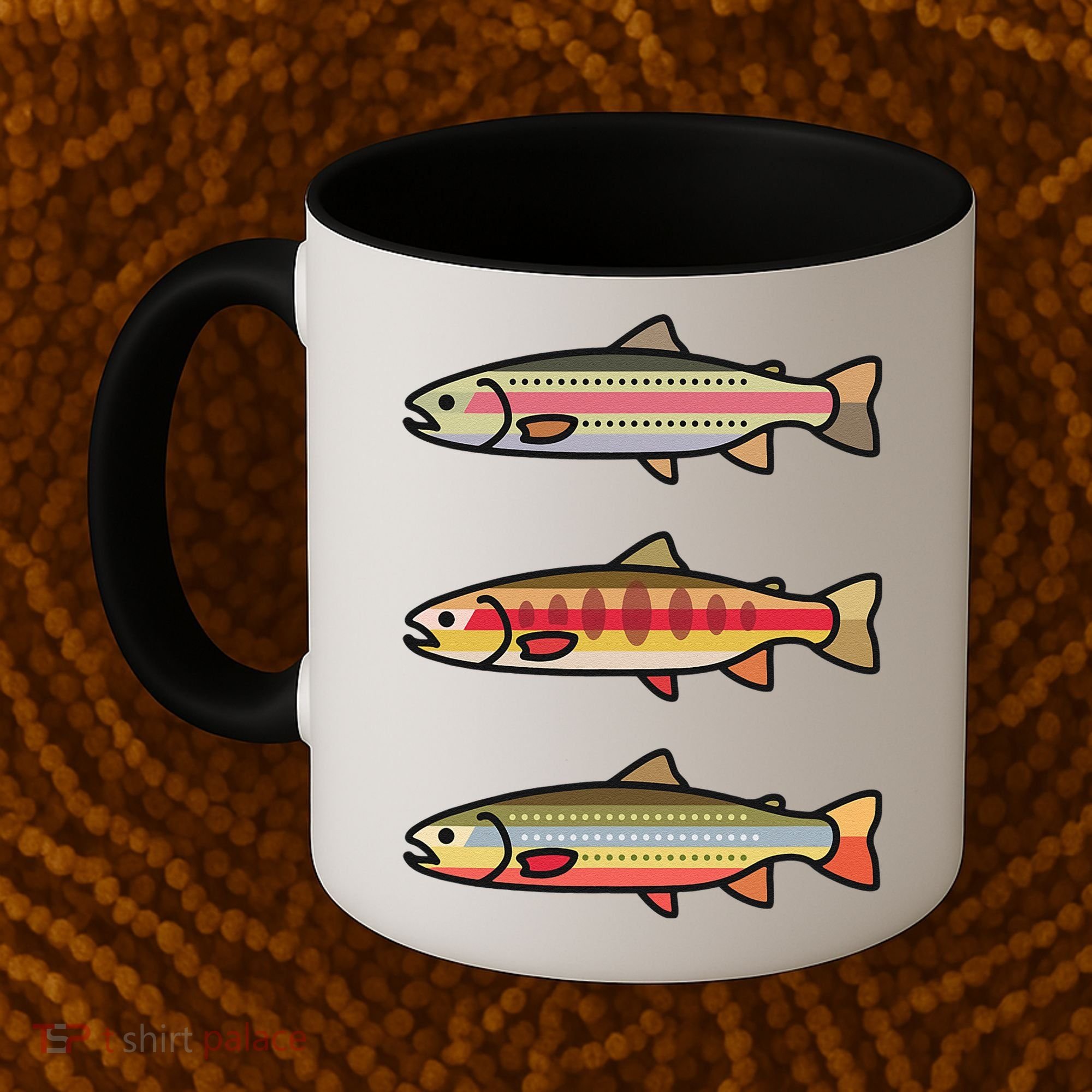 Rainbow Golden Brook Trout Fishing Anglers Coffee Mug