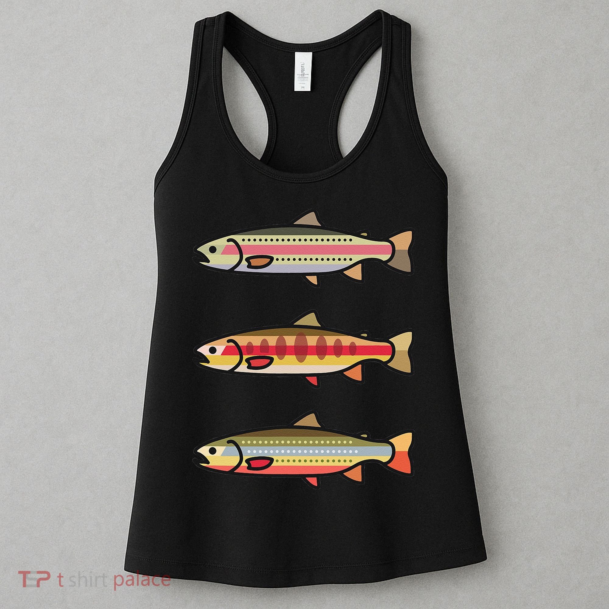 Rainbow Golden Brook Trout Fishing Anglers Women's Tank Top