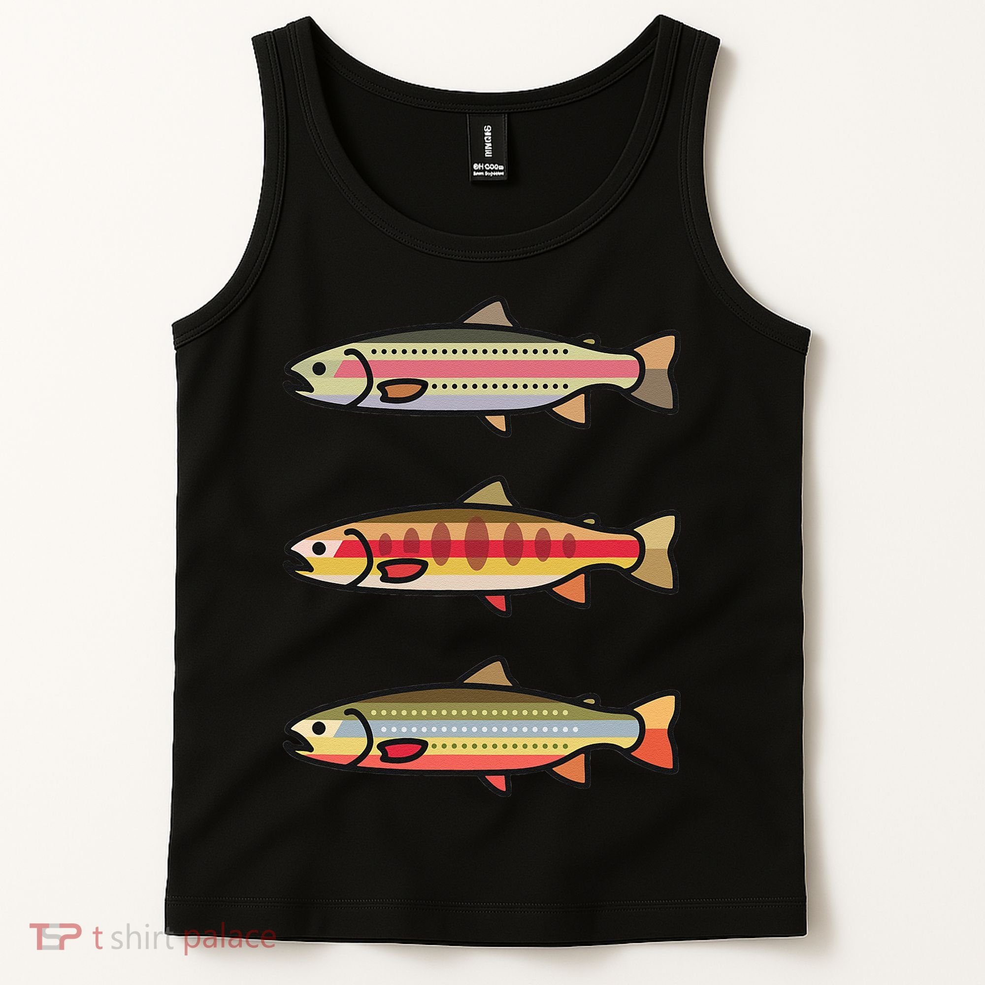 Rainbow Golden Brook Trout Fishing Anglers Tank Top