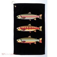 Rainbow Golden Brook Trout Fishing Anglers Golf Towel thumb 0