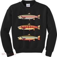 Rainbow Golden Brook Trout Fishing Anglers Kids Sweatshirt thumb 0
