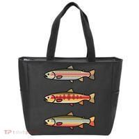 Rainbow Golden Brook Trout Fishing Anglers Tote Bag thumb 0