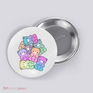 Rainbow Gummy Bear Design Kawaii Aesthetic Ns Button