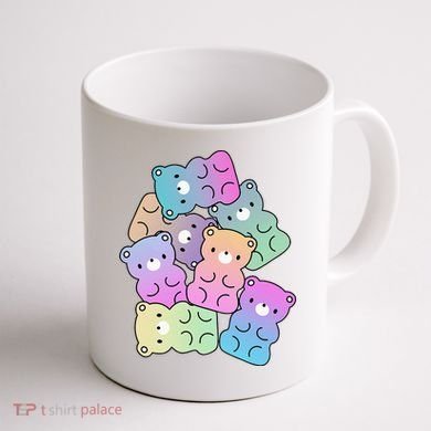 Rainbow Gummy Bear Design Kawaii Aesthetic Ns Coffee Mug back