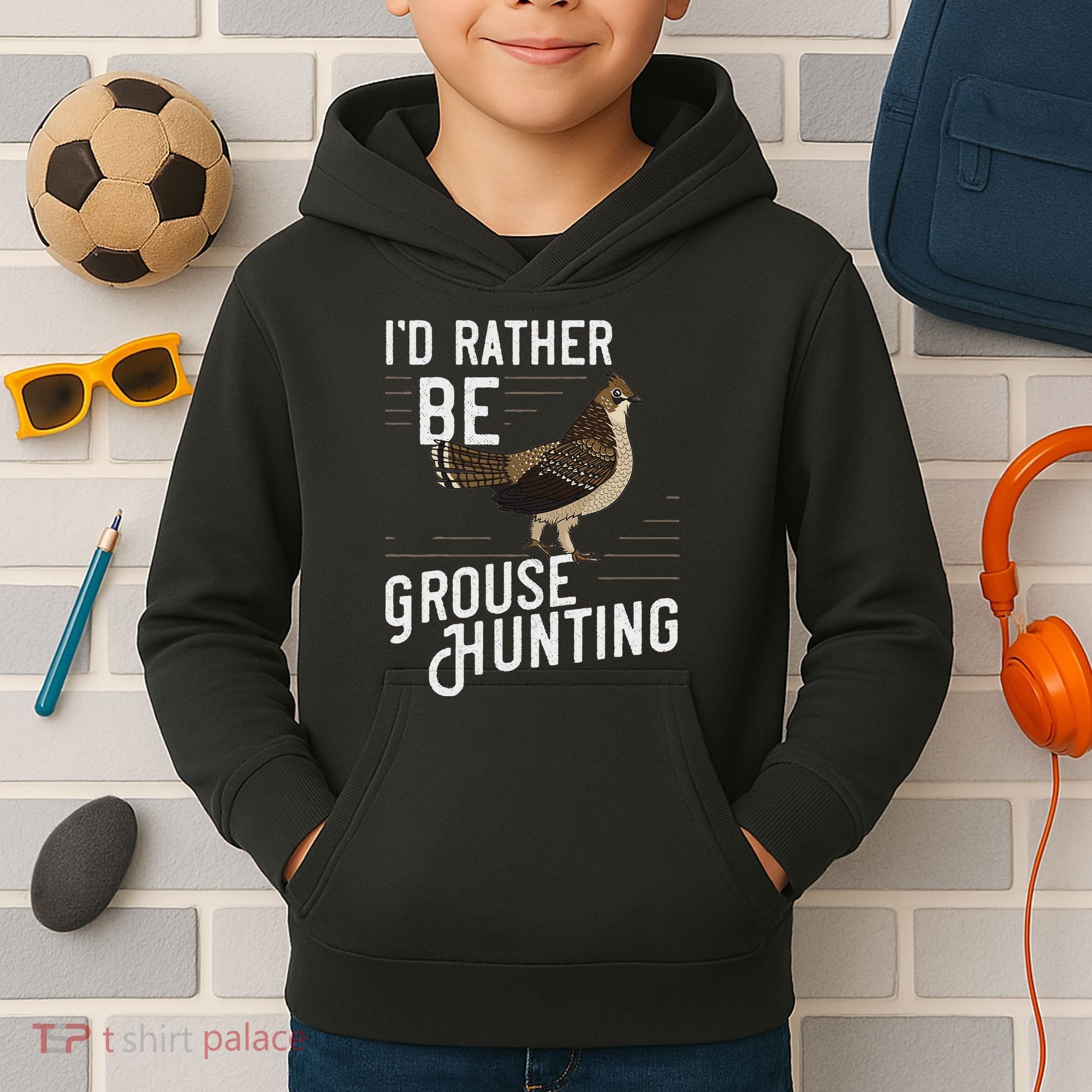 Ruffed Grouse Bird Gift Hunting Spruce Grouse Kids Hoodie
