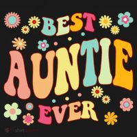 Retro Groovy Best Auntie Ever Mothers Day Funny Gift Backpack thumb 2
