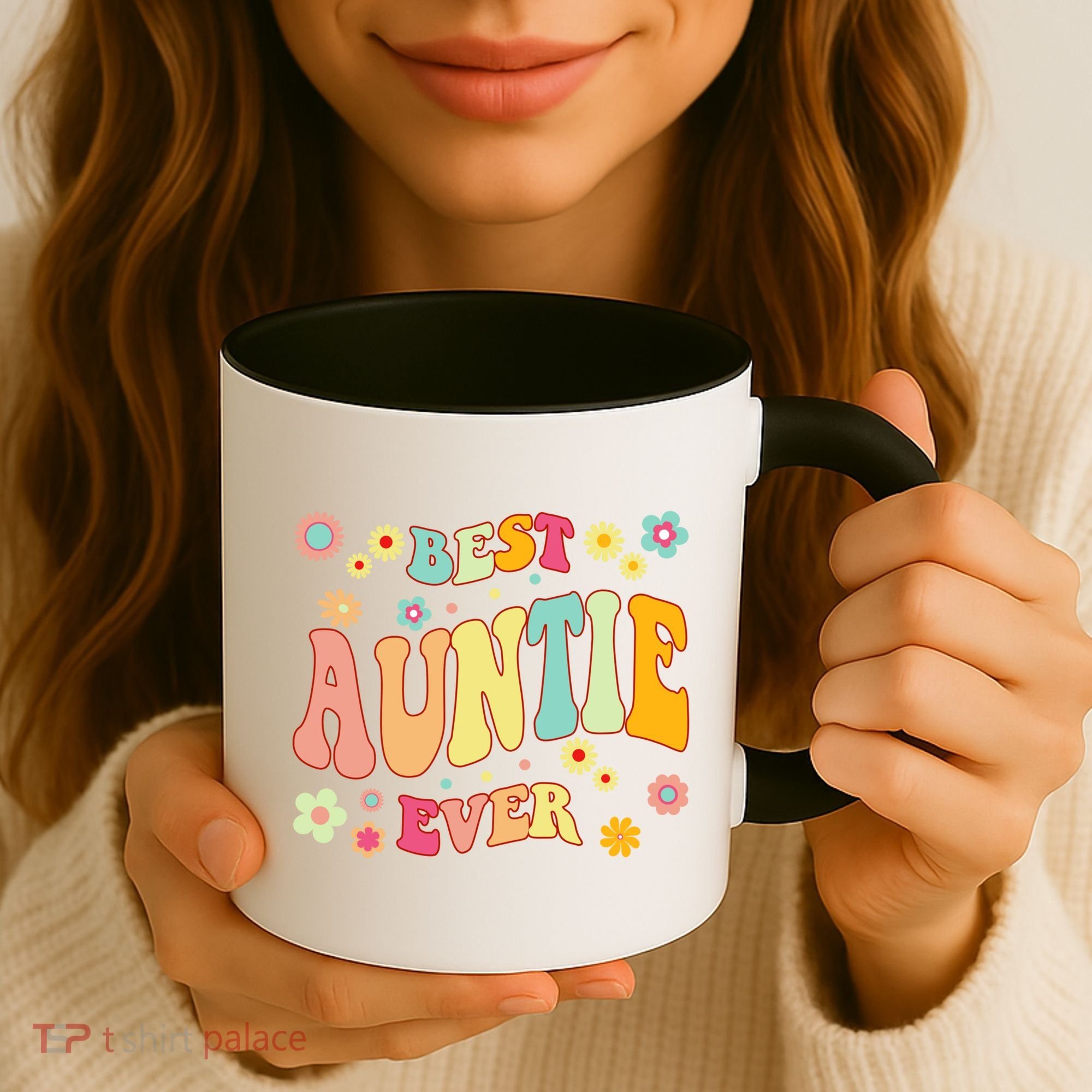 Retro Groovy Best Auntie Ever Mothers Day Funny Gift Coffee Mug