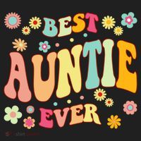 Retro Groovy Best Auntie Ever Mothers Day Funny Gift Beanie thumb 2