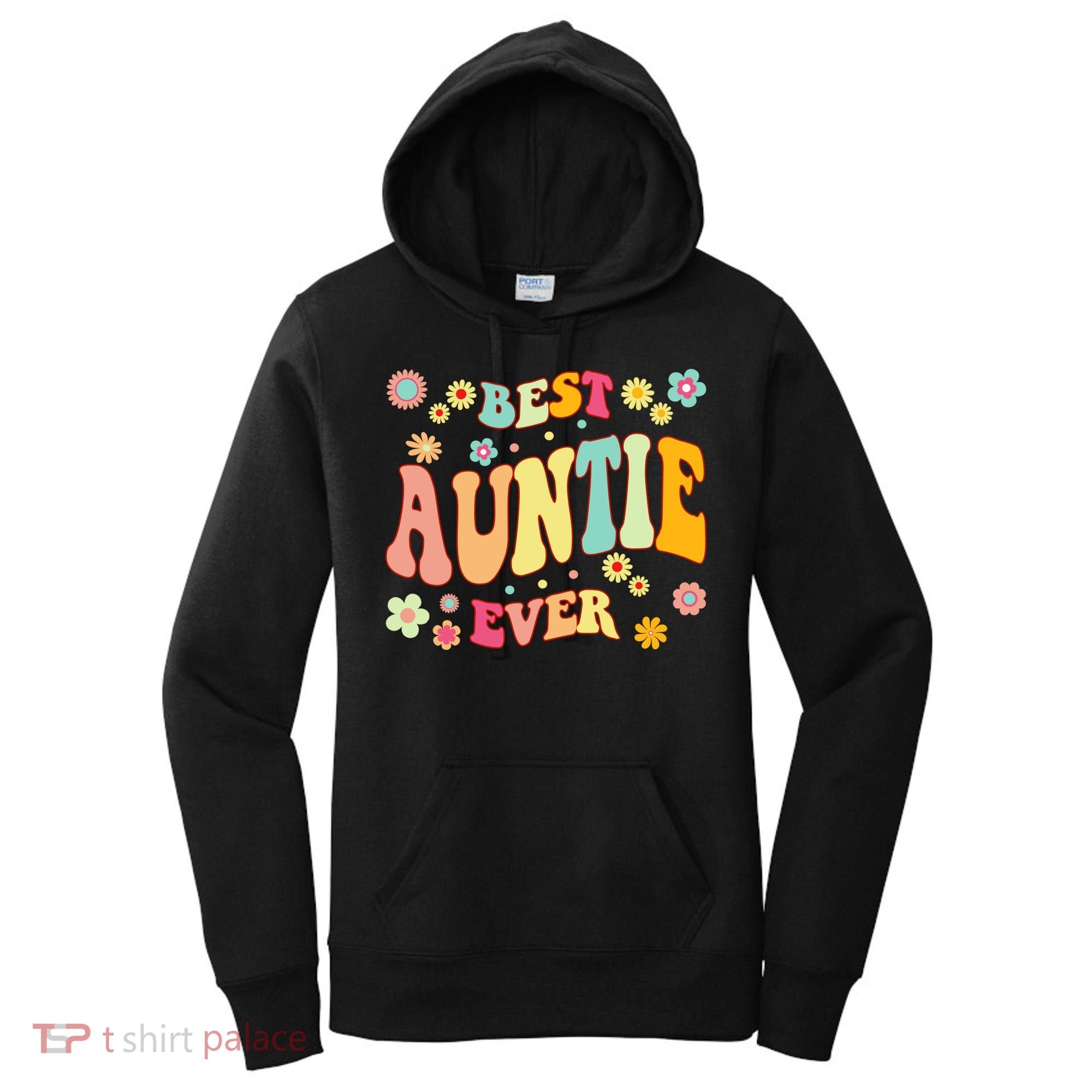 Retro Groovy Best Auntie Ever Mothers Day Funny Gift Women's Hoodie