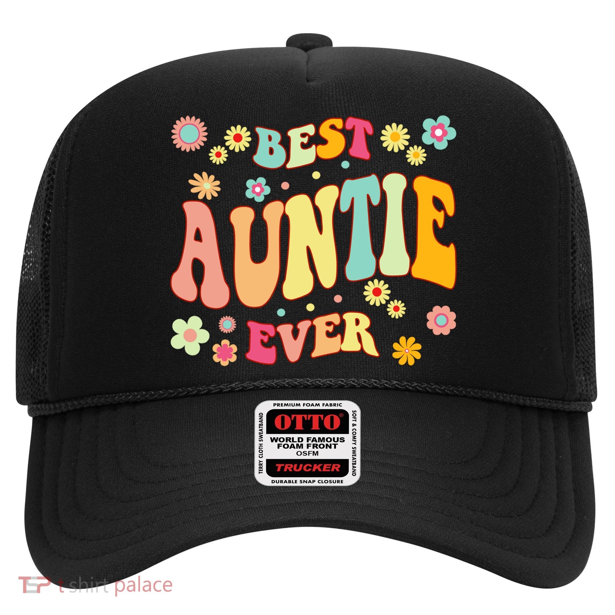 Retro Groovy Best Auntie Ever Mothers Day Funny Gift Hat