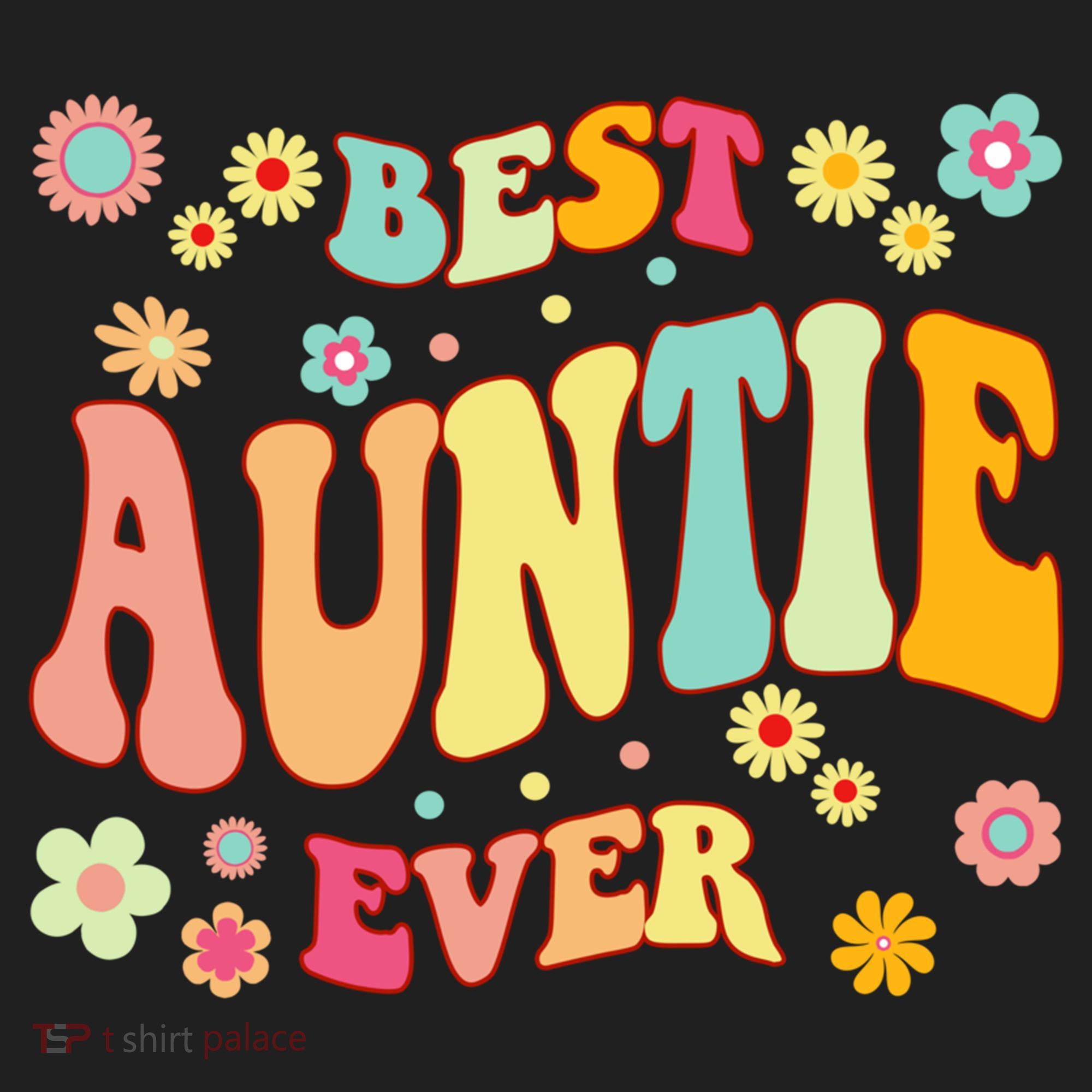 Retro Groovy Best Auntie Ever Mothers Day Funny Gift Golf Towel