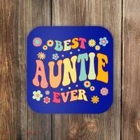 Retro Groovy Best Auntie Ever Mothers Day Funny Gift Coaster thumb 0