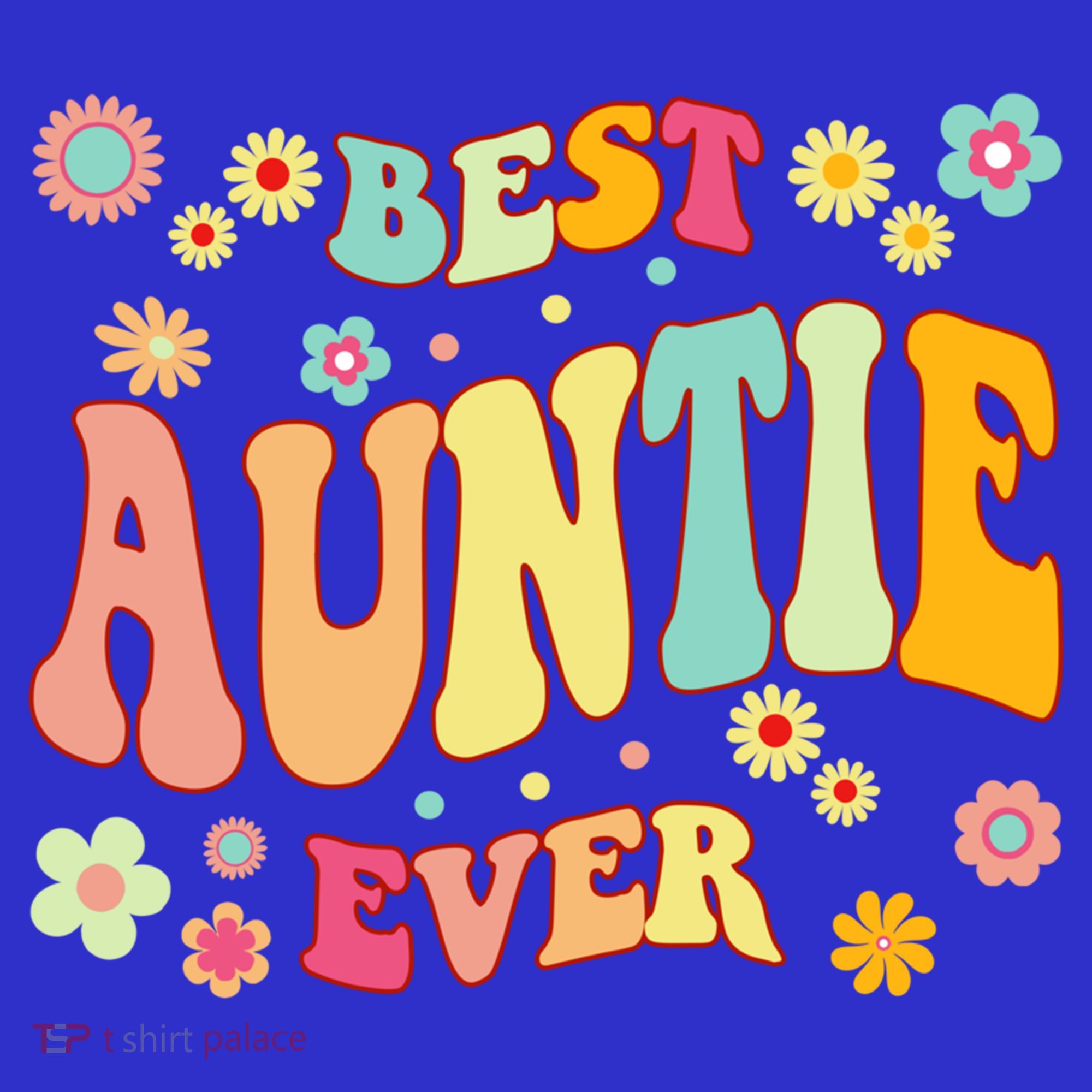 Retro Groovy Best Auntie Ever Mothers Day Funny Gift Polo