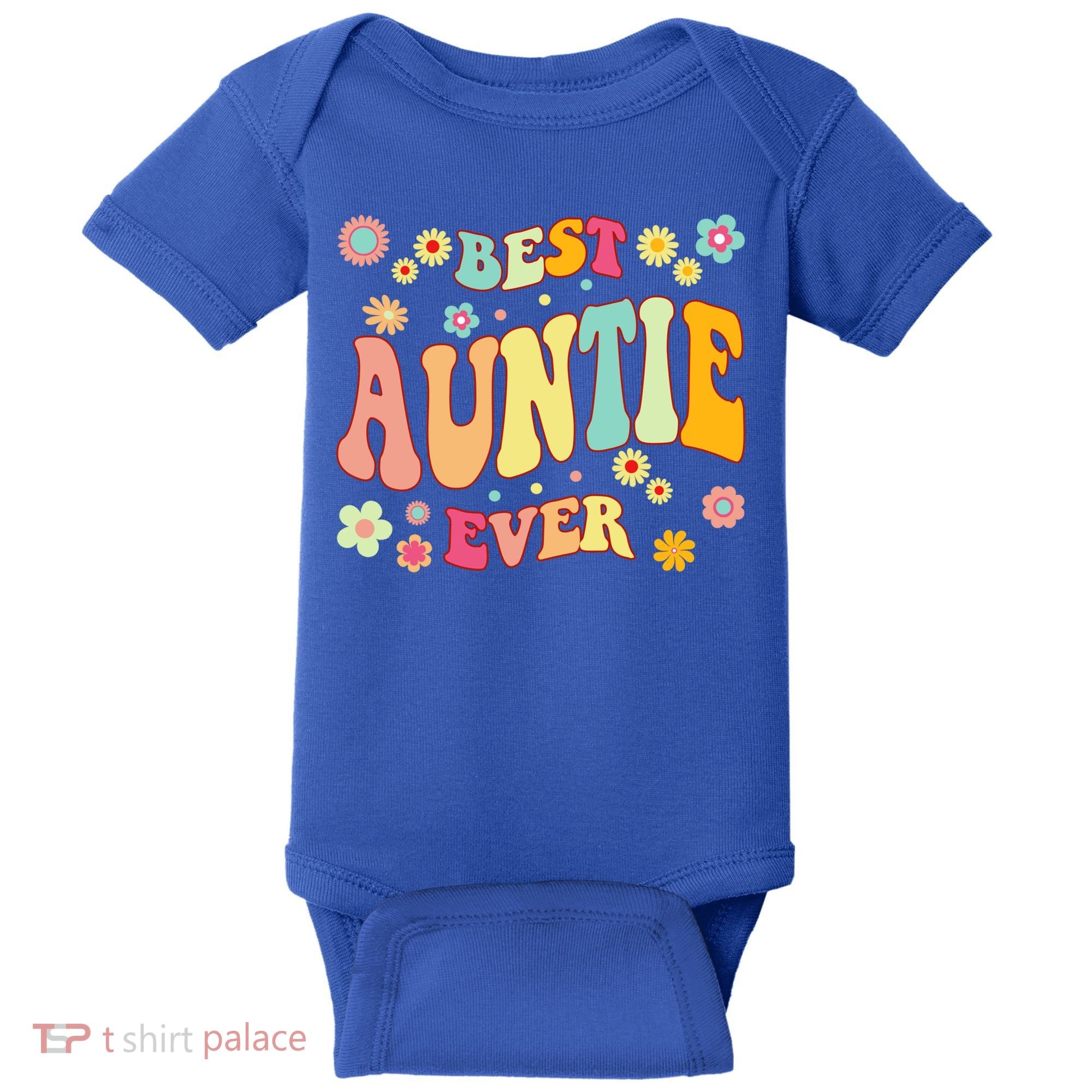 Retro Groovy Best Auntie Ever Mothers Day Funny Gift Baby Bodysuit