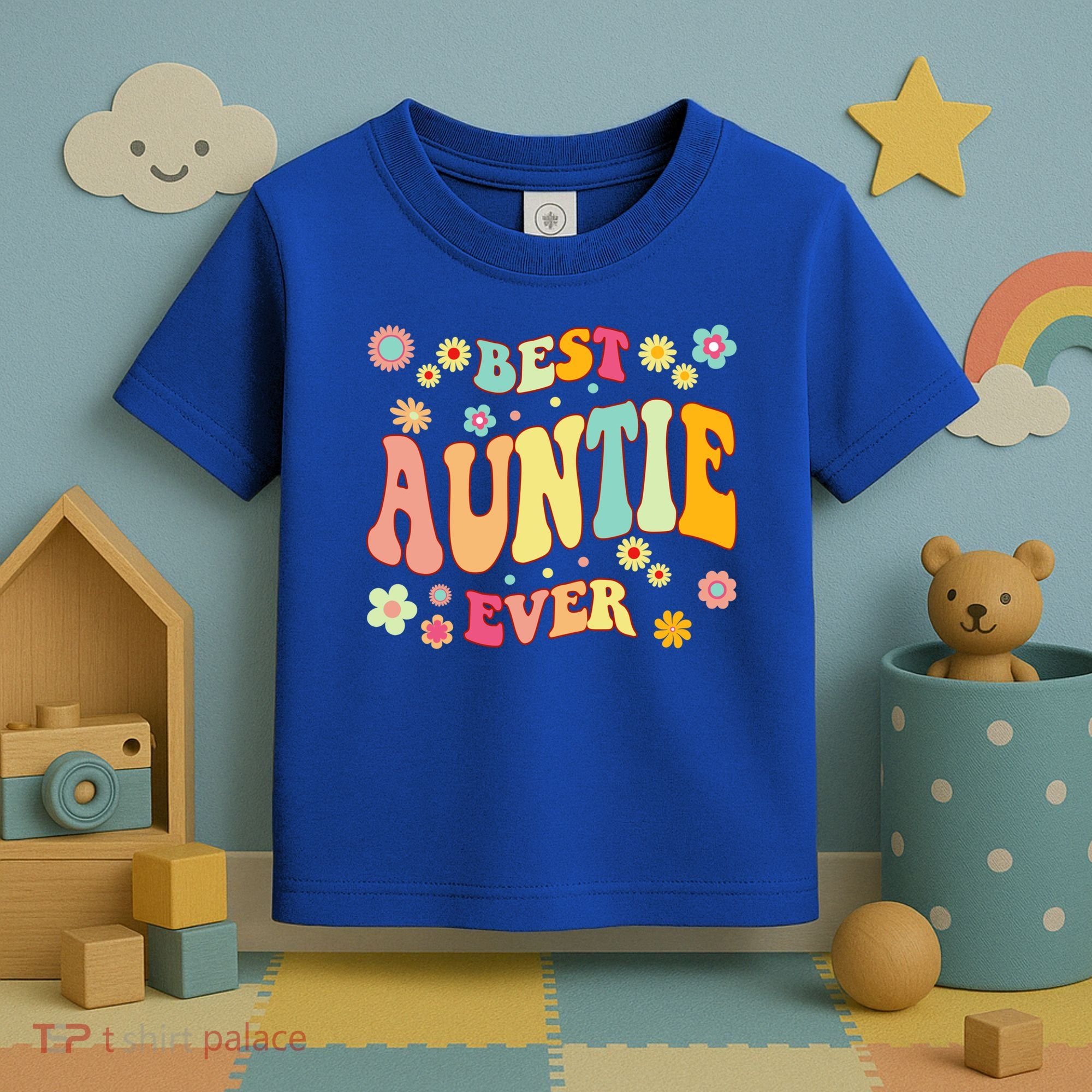 Retro Groovy Best Auntie Ever Mothers Day Funny Gift Toddler T-Shirt