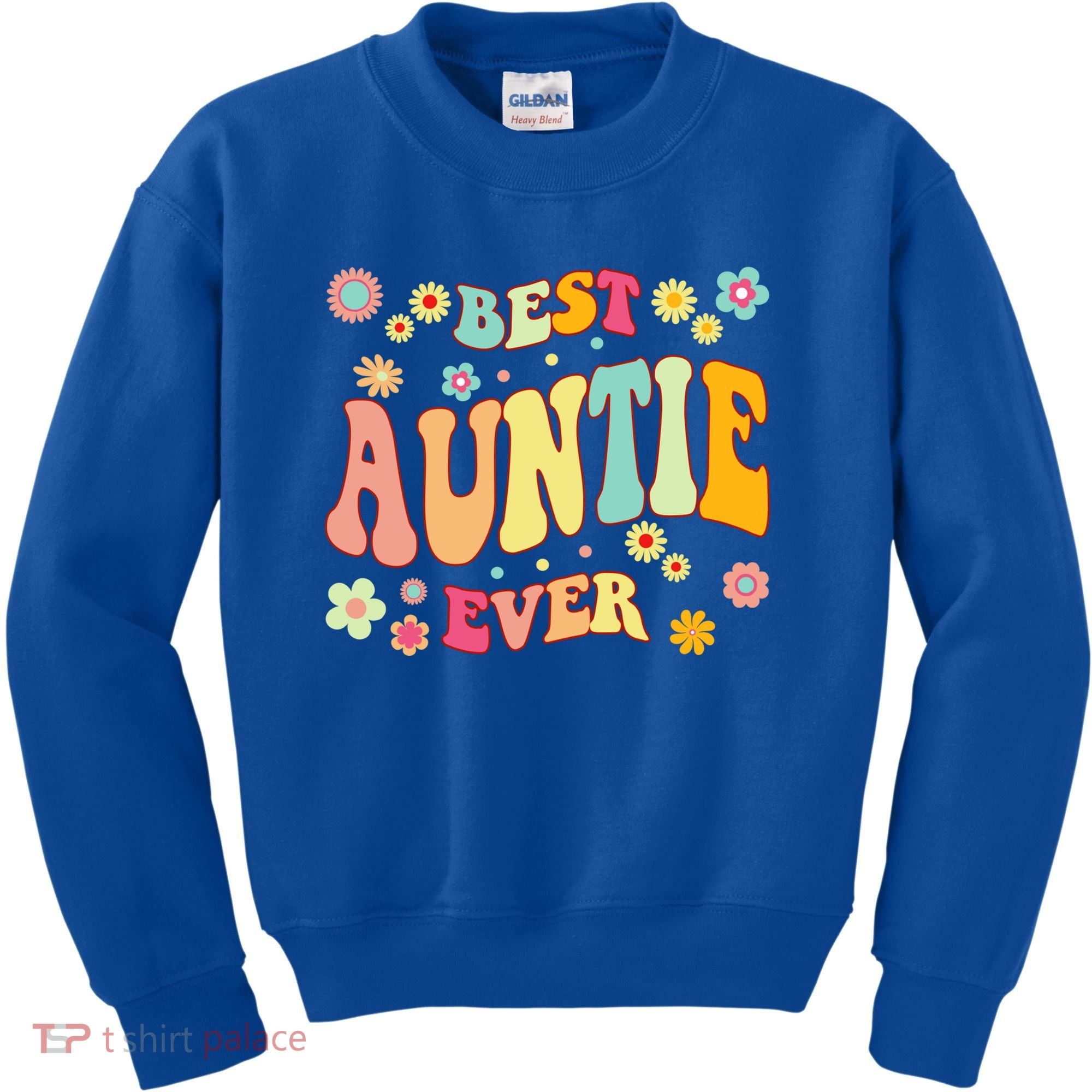 Retro Groovy Best Auntie Ever Mothers Day Funny Gift Kids Sweatshirt